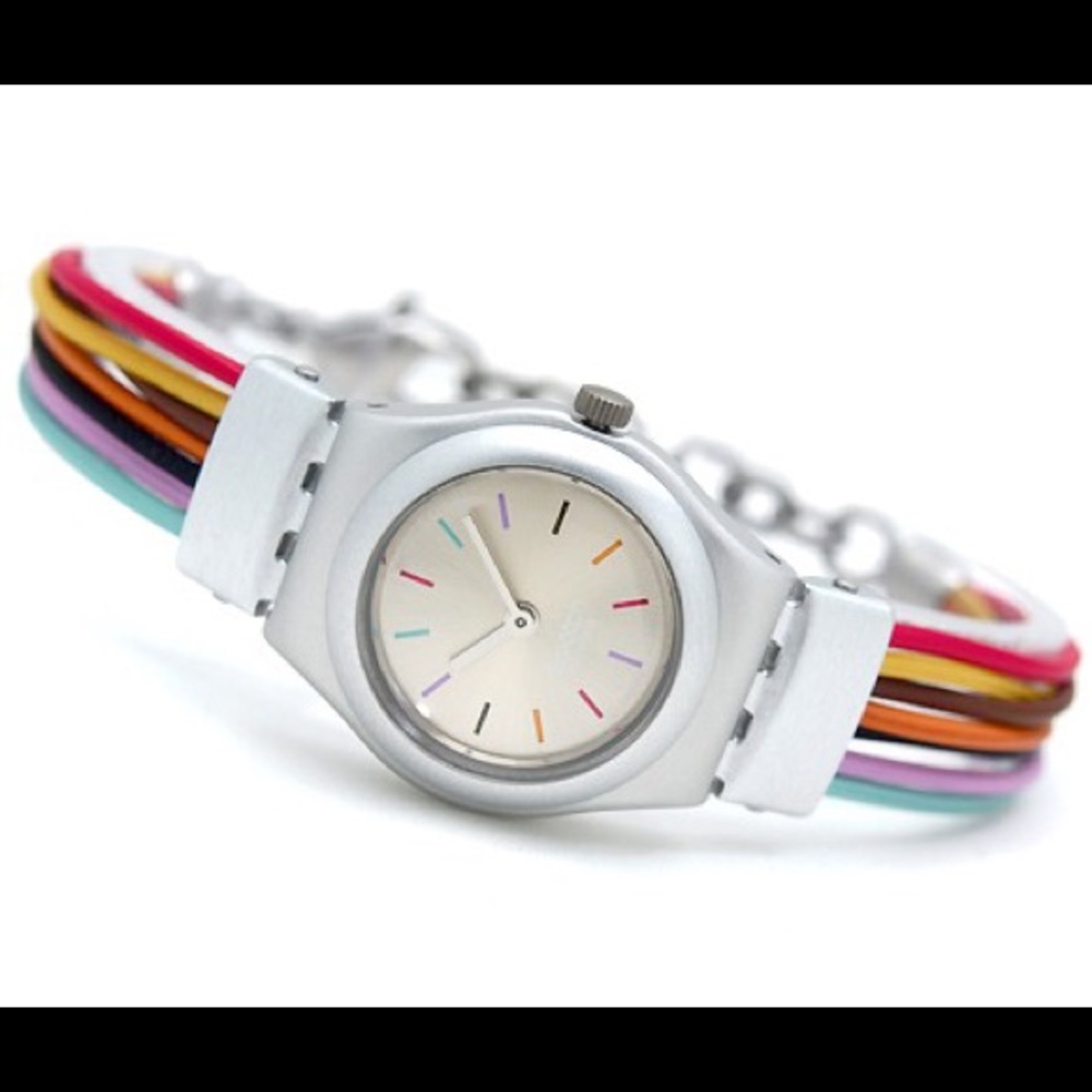 Swatch watch irony lady Filamento leather rainbow